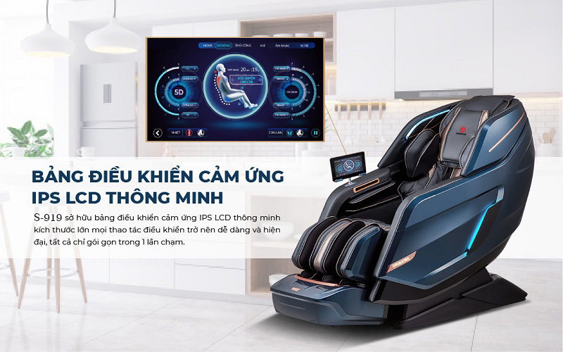 Bảng điều khiến tiếng Việt dễ dàng thao tác với ghế massage Okinawa Artemis S-919 điều khiển ghế okinawa artemis S-919