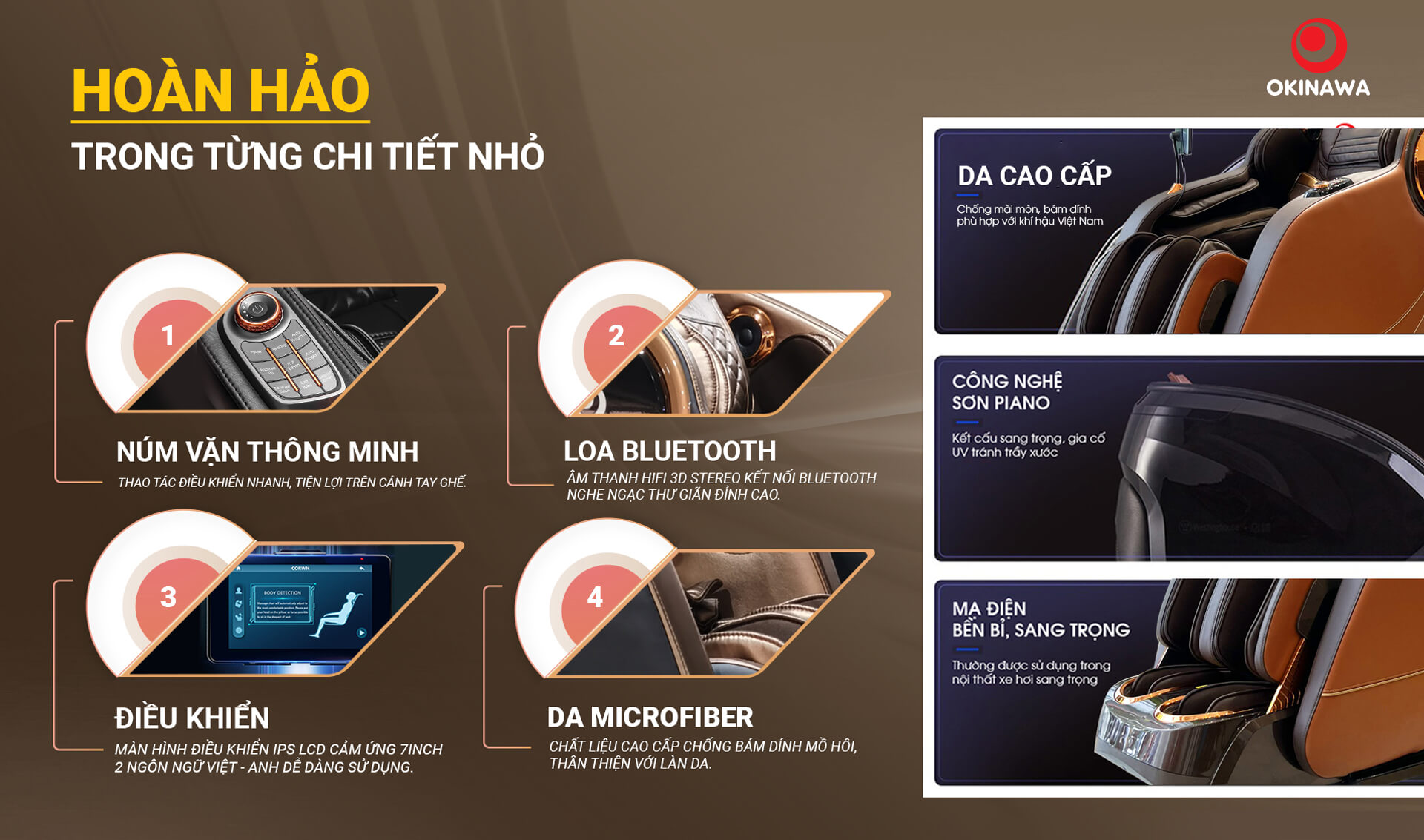 Ghế massage Okinawa OS-936 hoàn hảo trong từng chi tiết nhỏ nhất 