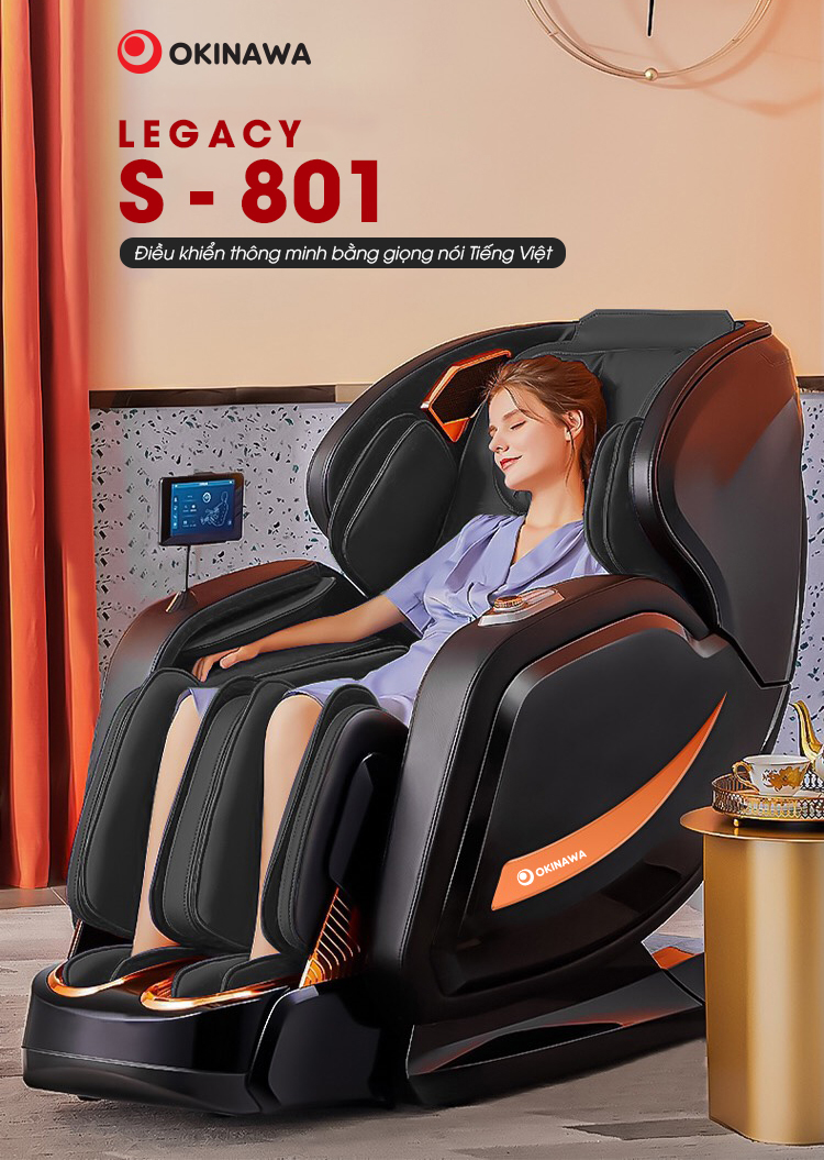 GHẾ MASSAGE OKINAWA LEGACY S-801 CHÍNH HÃNG