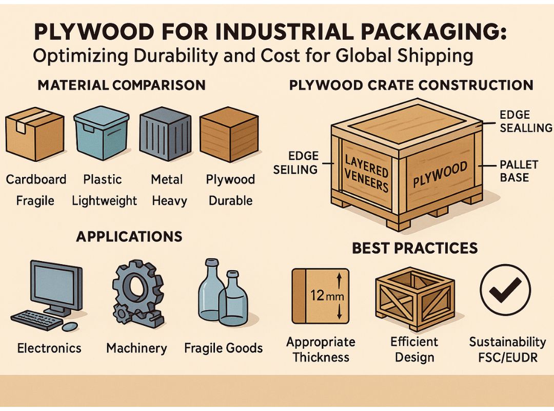 Plywood for Industrial Packaging | Durable & Cost-Efficient Crates for Global Shipping