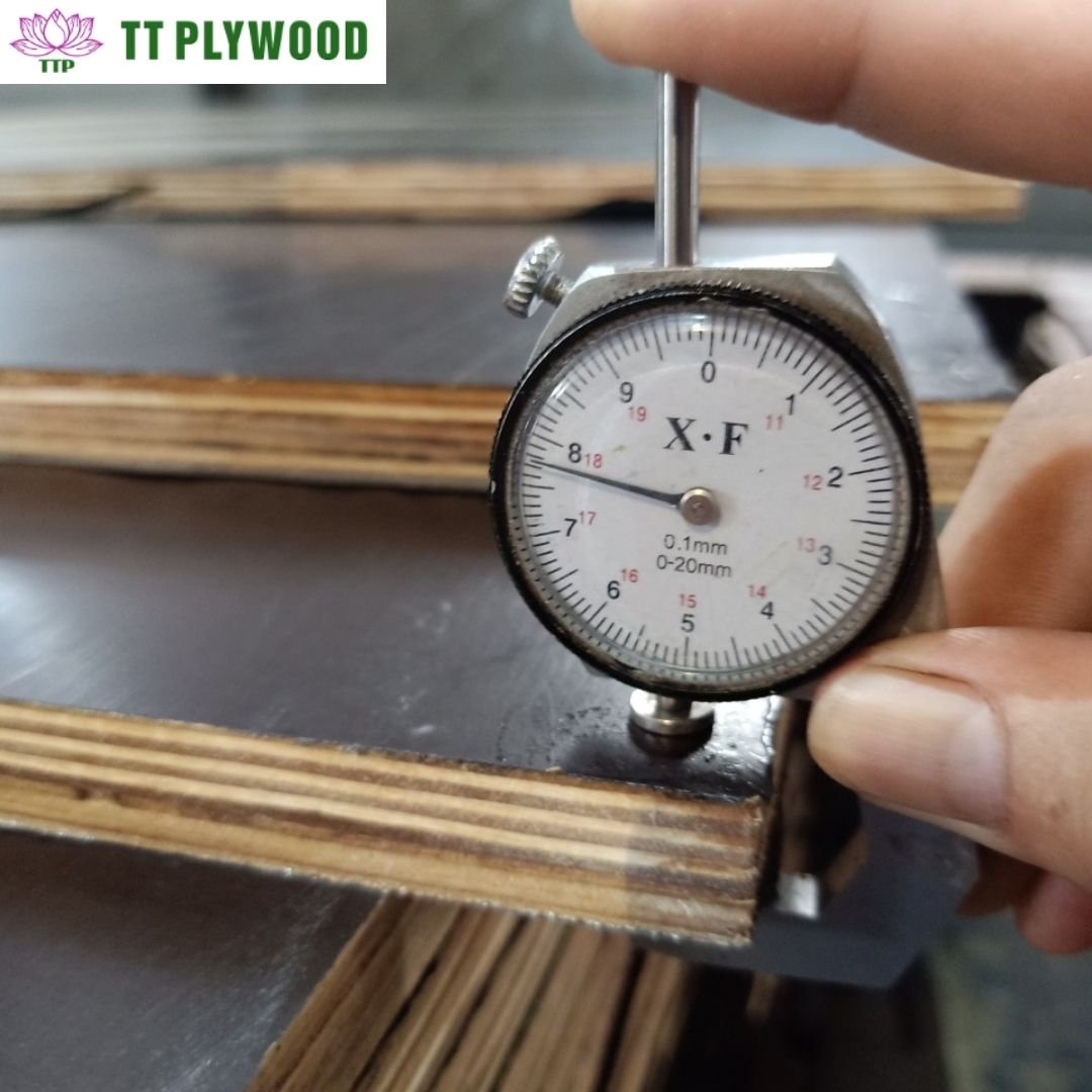 measure thickness film face plywood