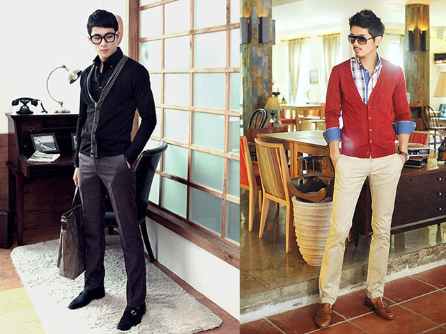 Áo Cardigan với quần tây