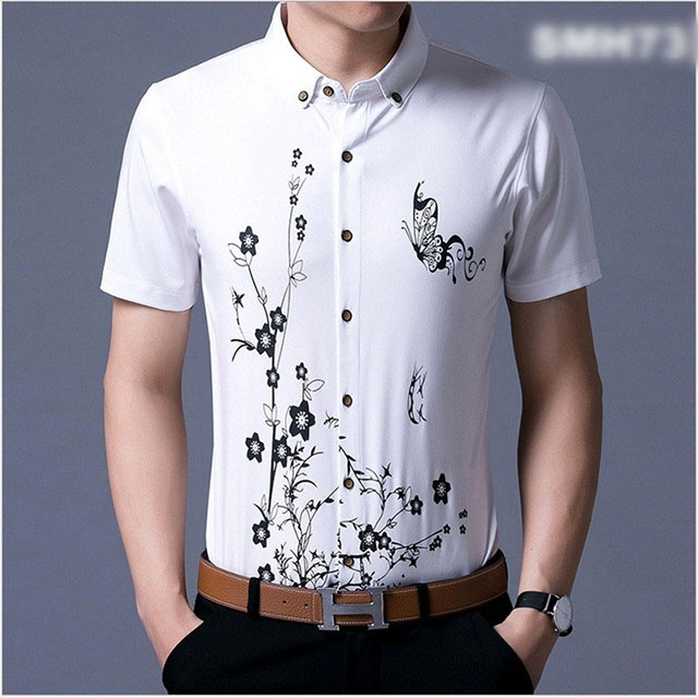 Áo sơ mi họa tiết bướm nam 1