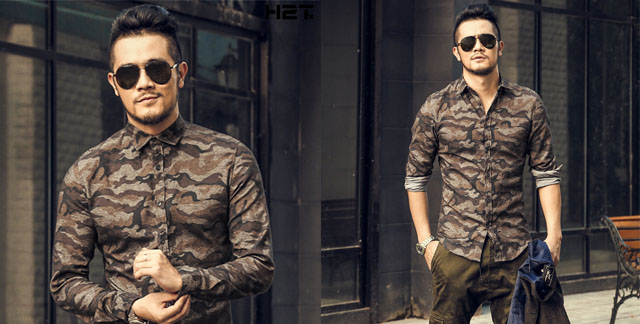 Áo sơ mi họa tiết Camo nam 4