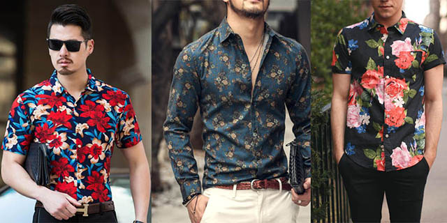 Áo sơ mi nam họa tiết hoa lá 2