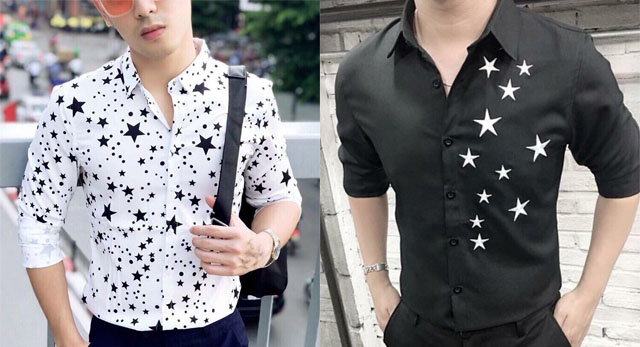 Áo sơ mi họa tiết ngôi sao nam 6