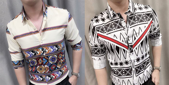 Áo sơ mi họa tiết thổ cẩm 2