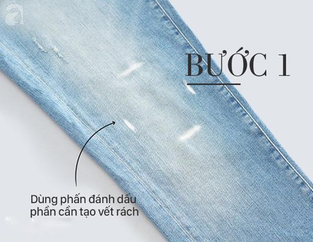 Các bước làm quần jean rách cực hay và dễ dàng