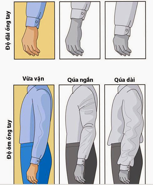 Cách chọn áo sơ mi theo độ dài rộng của áo