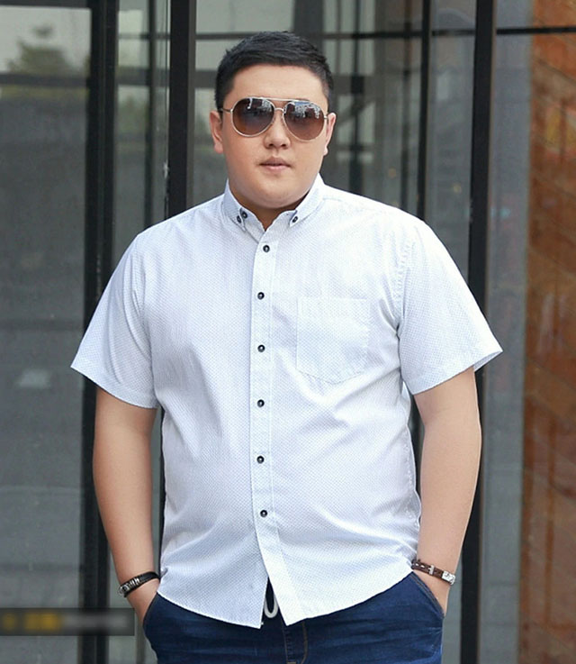Áo sơ mi trắng cộc tay cho nam mập