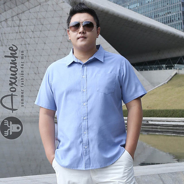 Áo sơ mi xanh đẹp cho người nam béo
