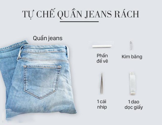 Các bước làm quần jean rách cực hay và dễ dàng