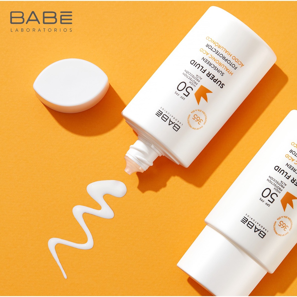 Kem chống nắng phổ rộng BABÉ Super Fluid Sunscreen SPF50 Yumi's Mom Shop