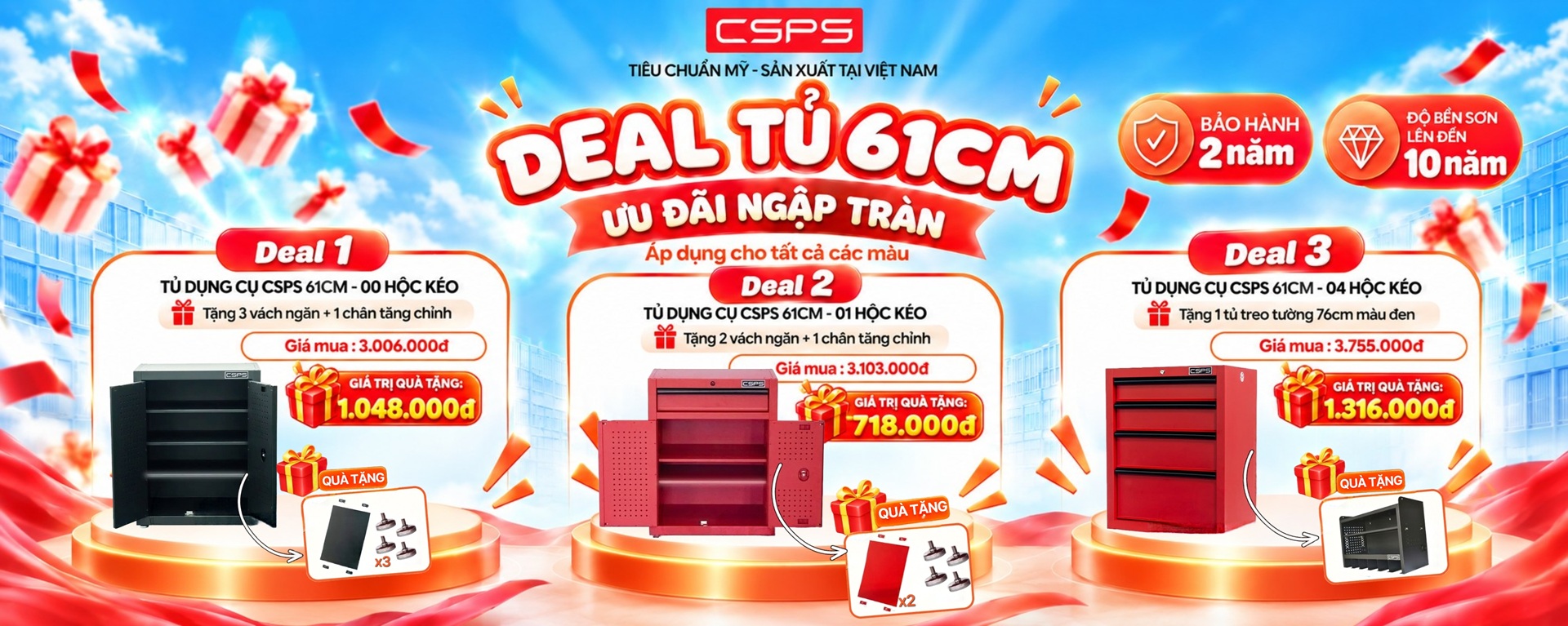 Deal Tủ CSPS 61cm – Mua Tủ Nhận Quà, Ghép 122cm & 183cm Vẫn Áp Dụng Ưu Đãi