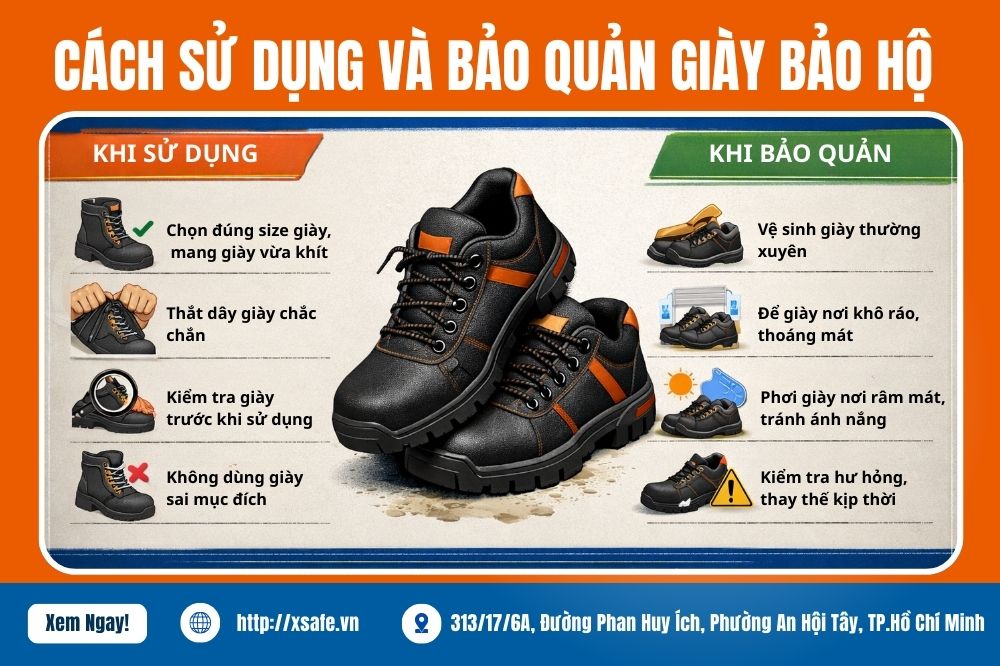 Hướng Dẫn Cách Sử Dụng Và Bảo Quản Giày Bảo Hộ Lâu Dài