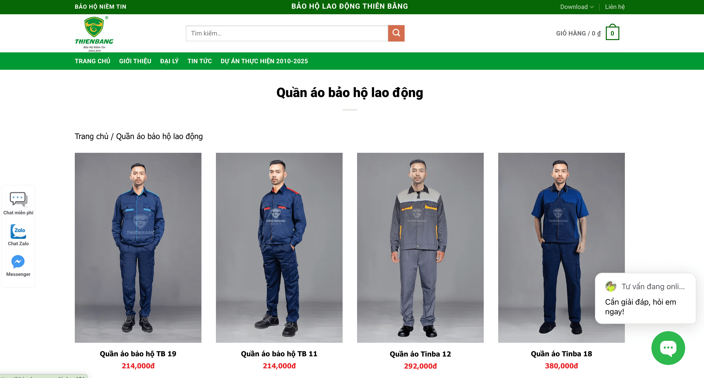 Cửa hàng bán đồ bảo hộ lao động Thiên Bằng