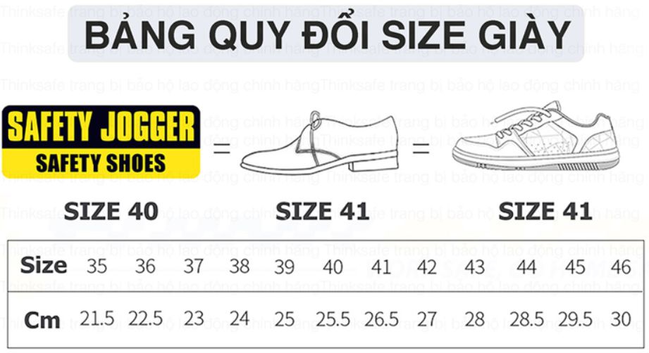 bảng size giày jogger