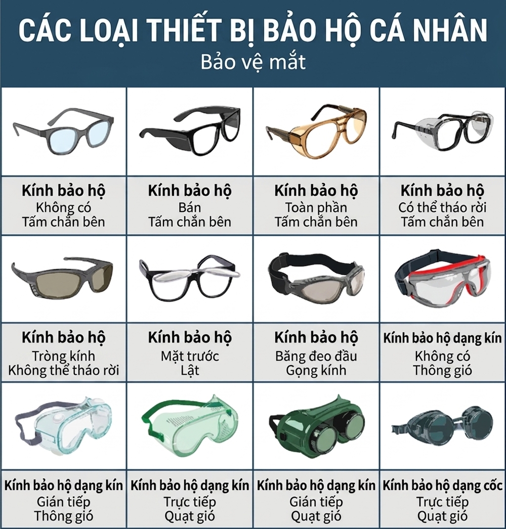 các loại kính bảo hộ