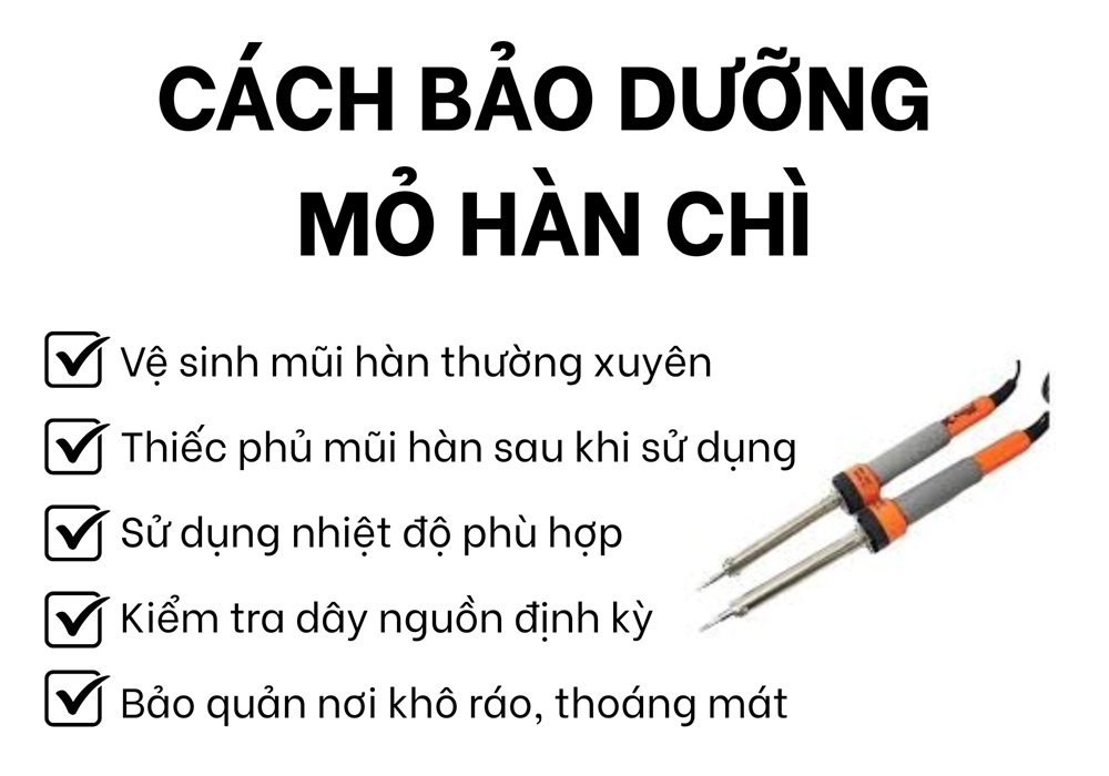 cách bảo dưỡng mỏ hàn chì