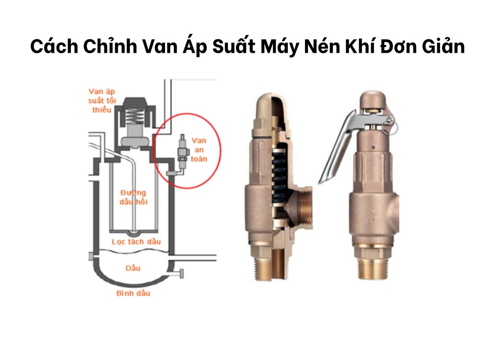 Cách chỉnh van áp suất máy nén khí đơn giản