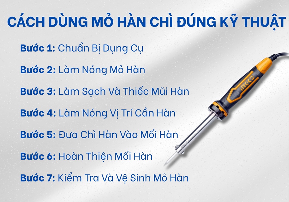 các bước dùng mỏ hàn chì