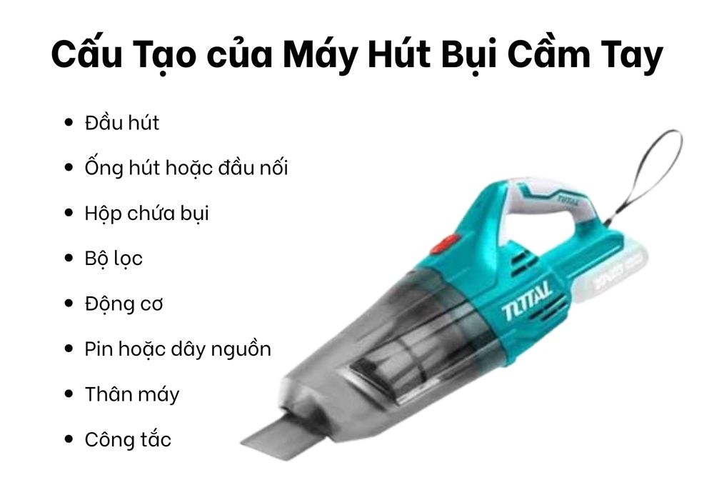 cấu tạo của máy hút bụi cầm tay
