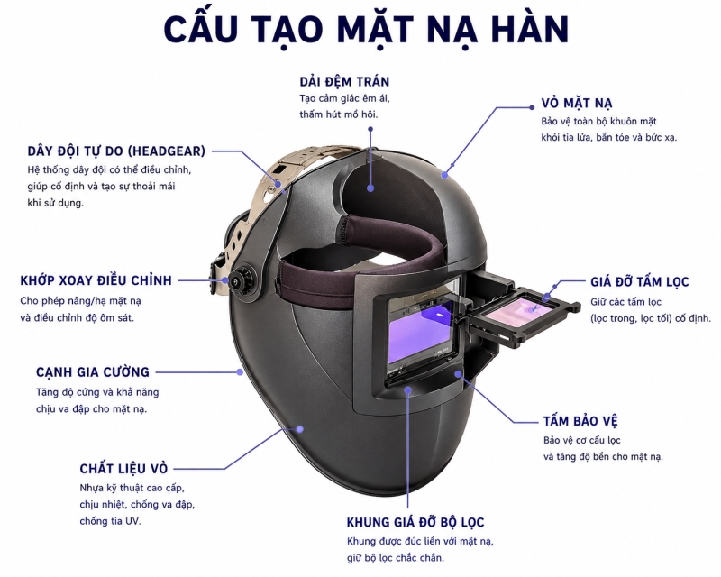 Cấu tạo mặt nạ hàn