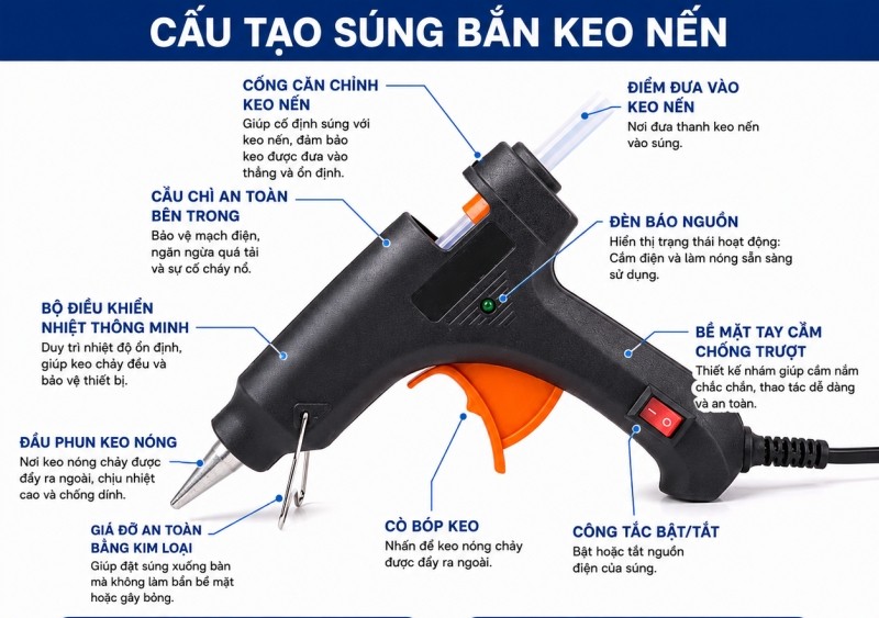 Cấu tạo súng keo nến