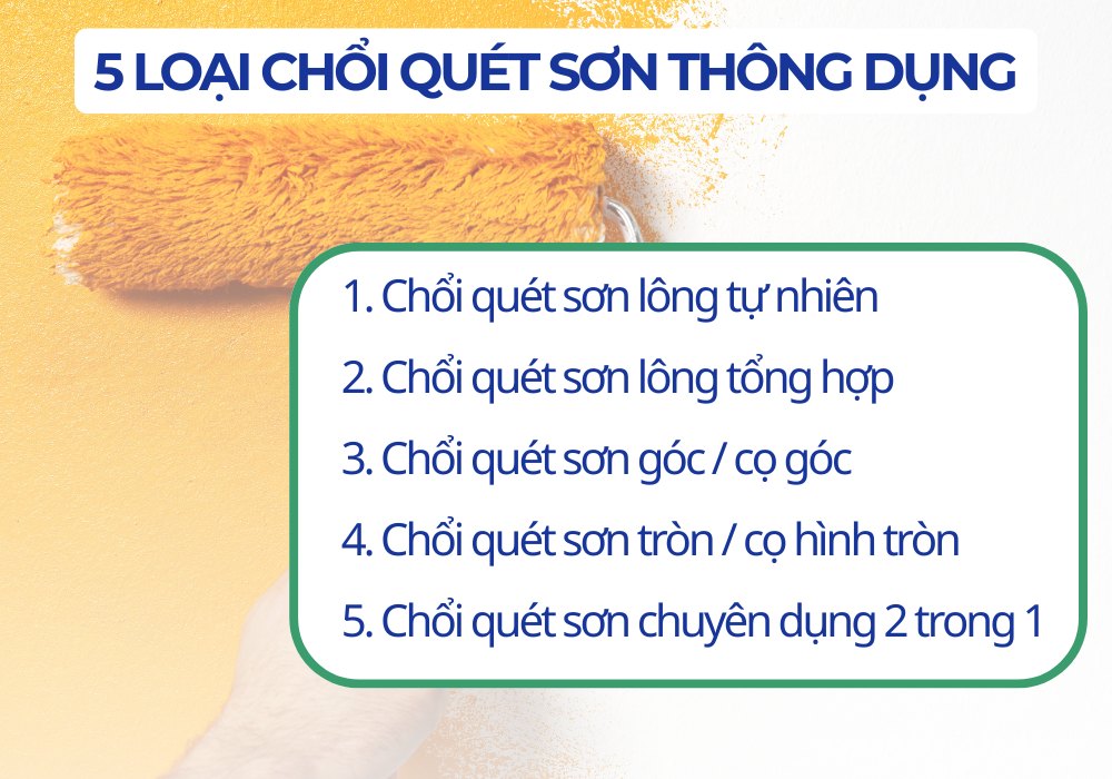 5 loại chổi quét sơn