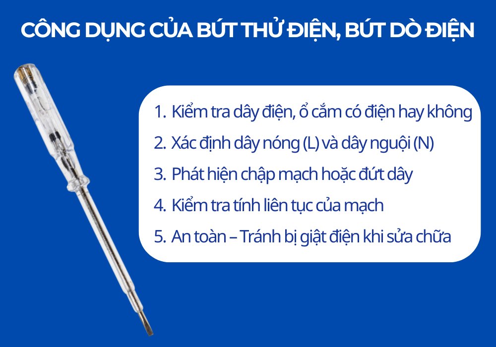công dụng của bút thử, dò điện