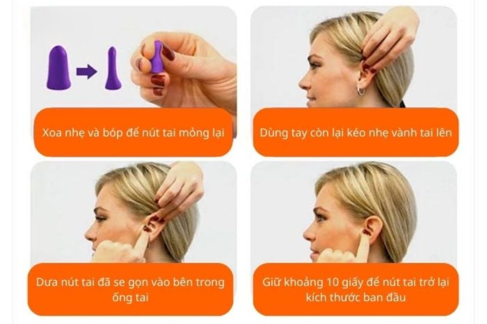 Đeo nút tai chống ồn đúng cách