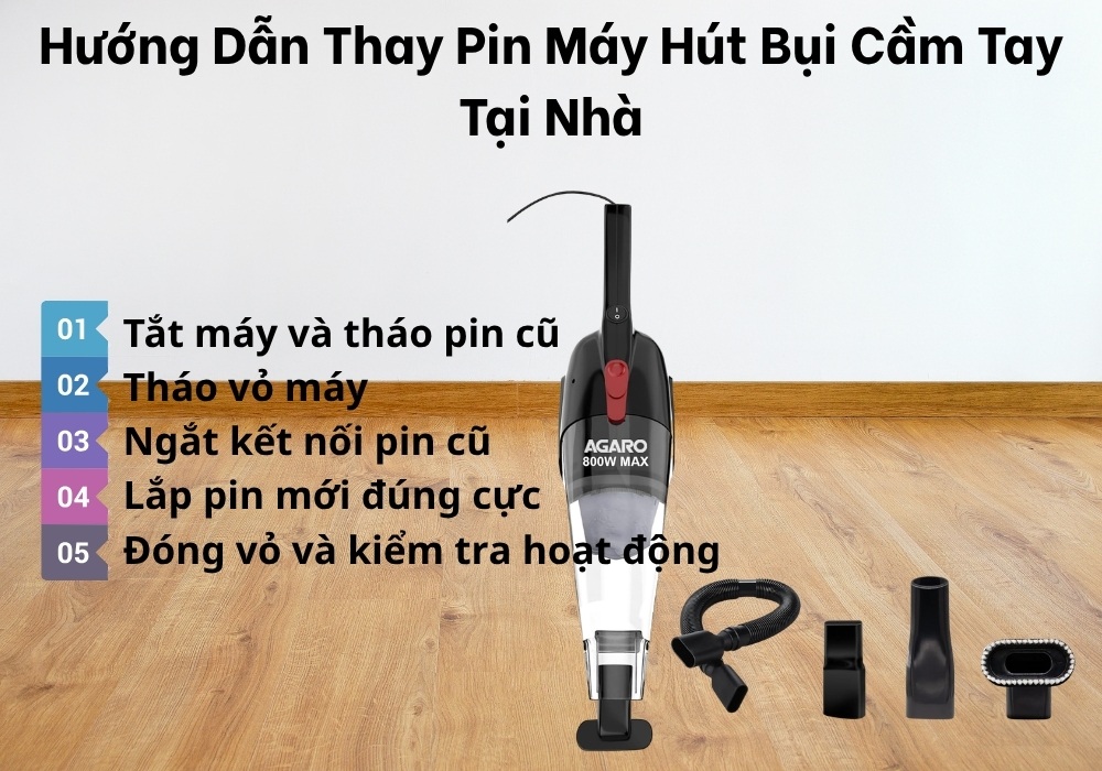 Hướng dẫn thay pin máy hút bụi tại nhà đơn giản