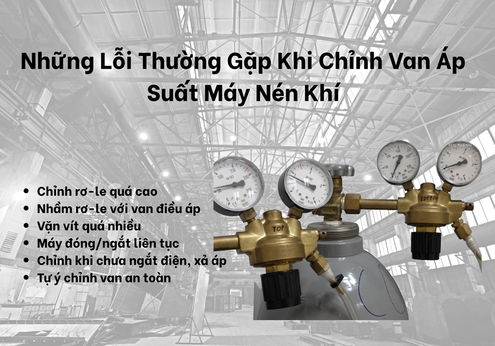 Những lỗi thường gặp khi chỉnh máy nén khí