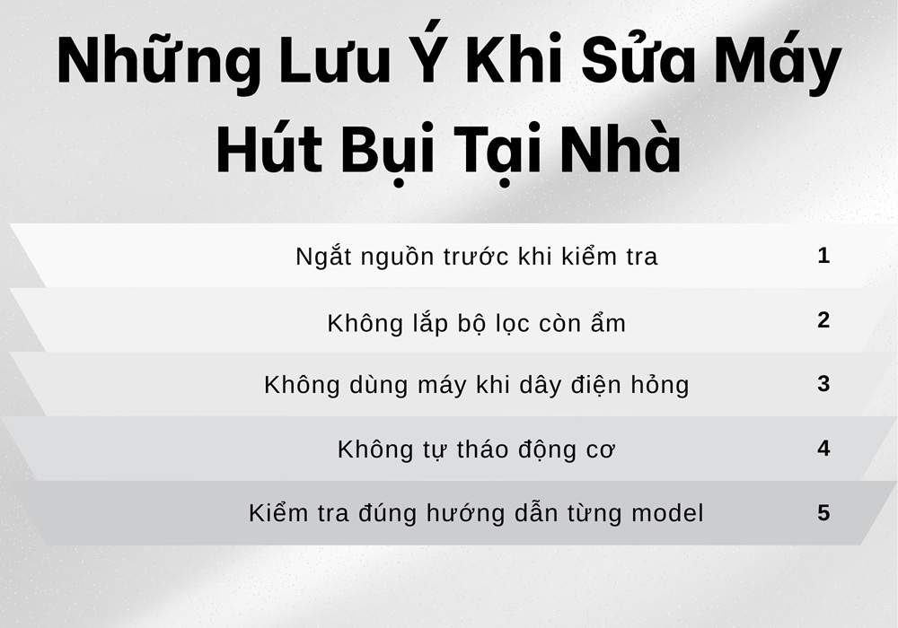 Những lưu ý khi sửa máy hút bụi tại nhà