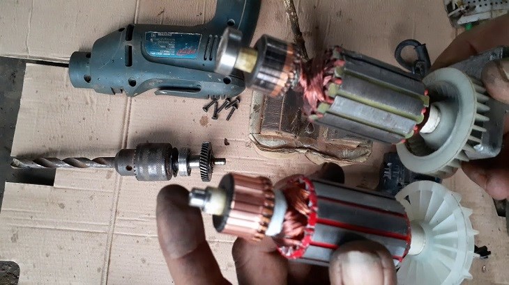 Sửa máy đục bê tông do cháy rotor hoặc stator