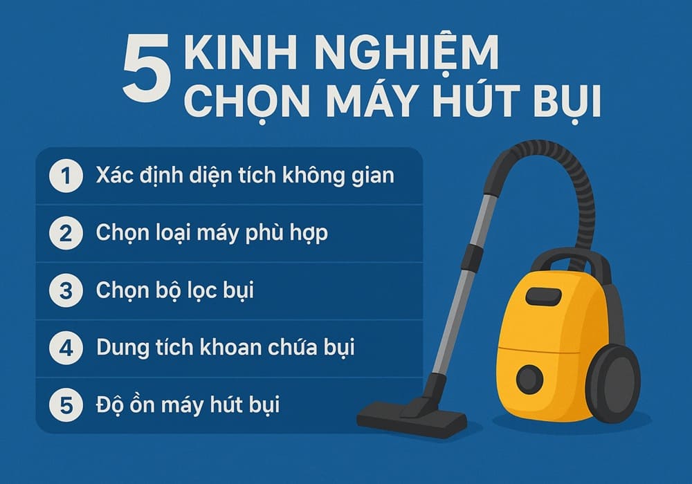 Tiêu chí khi lựa chọn mua máy hút bụi phù hợp