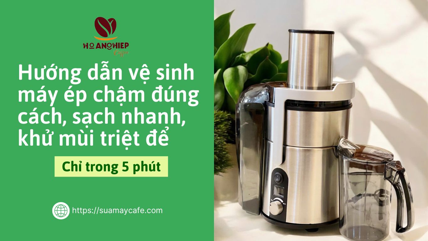 Hướng dẫn vệ sinh máy ép chậm đúng cách, sạch nhanh, khử mùi triệt để, chỉ trong 5 phút