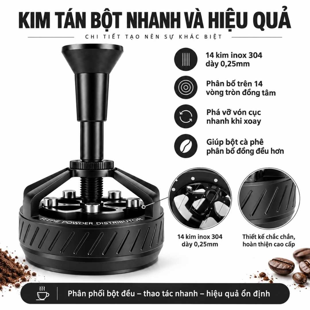 Kim Dàn Tơi Bột Cà Phê WDT FREEPIE