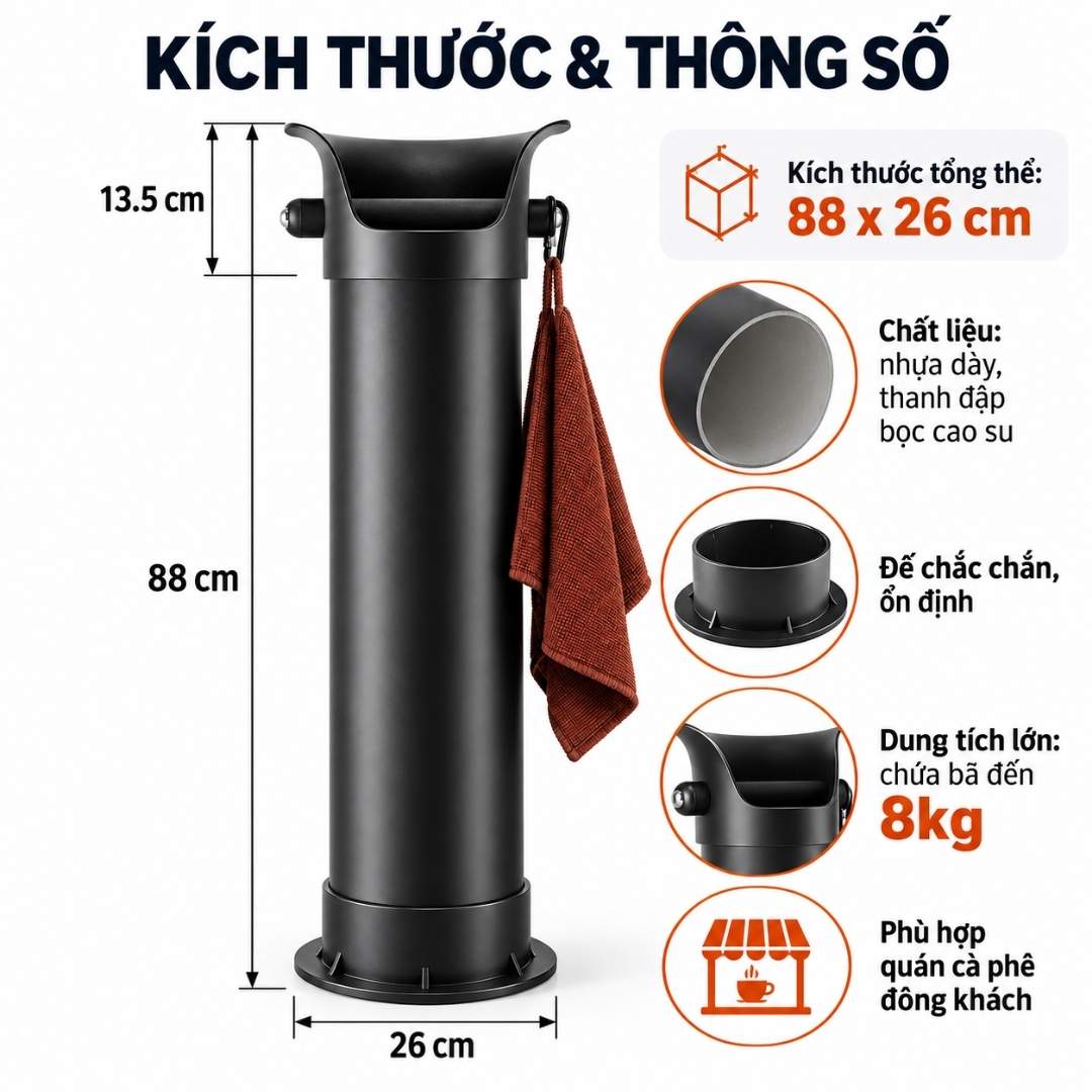 ỐNG ĐẬP BÃ CÀ PHÊ ĐỨNG