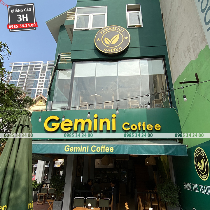 Biển Gemini Coffee Chữ Nổi Mica Hot Nhất Hiện Tại