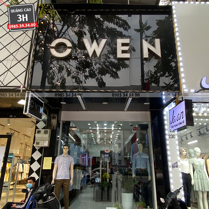 Mẫu Biển Quảng Cáo Shop Thời Trang Nam Owen Sang Trọng