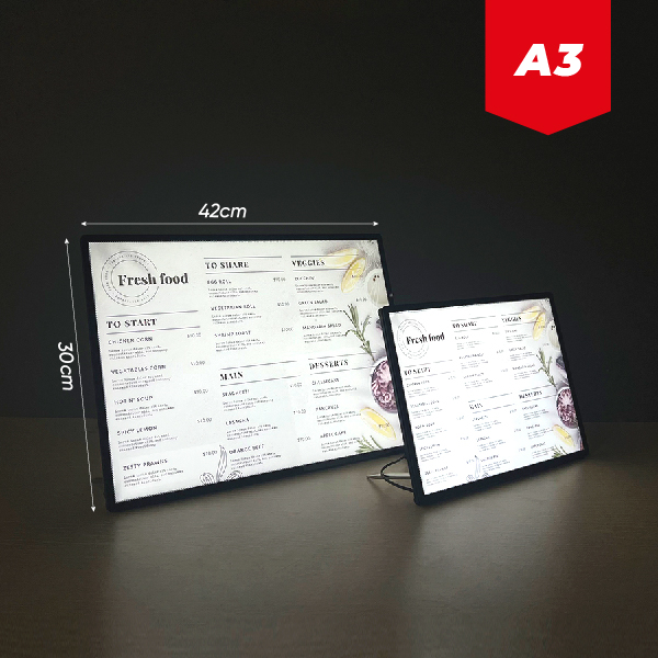 Bảng Đèn Led Menu A3 | Hộp Đèn Led Siêu Mỏng | LST