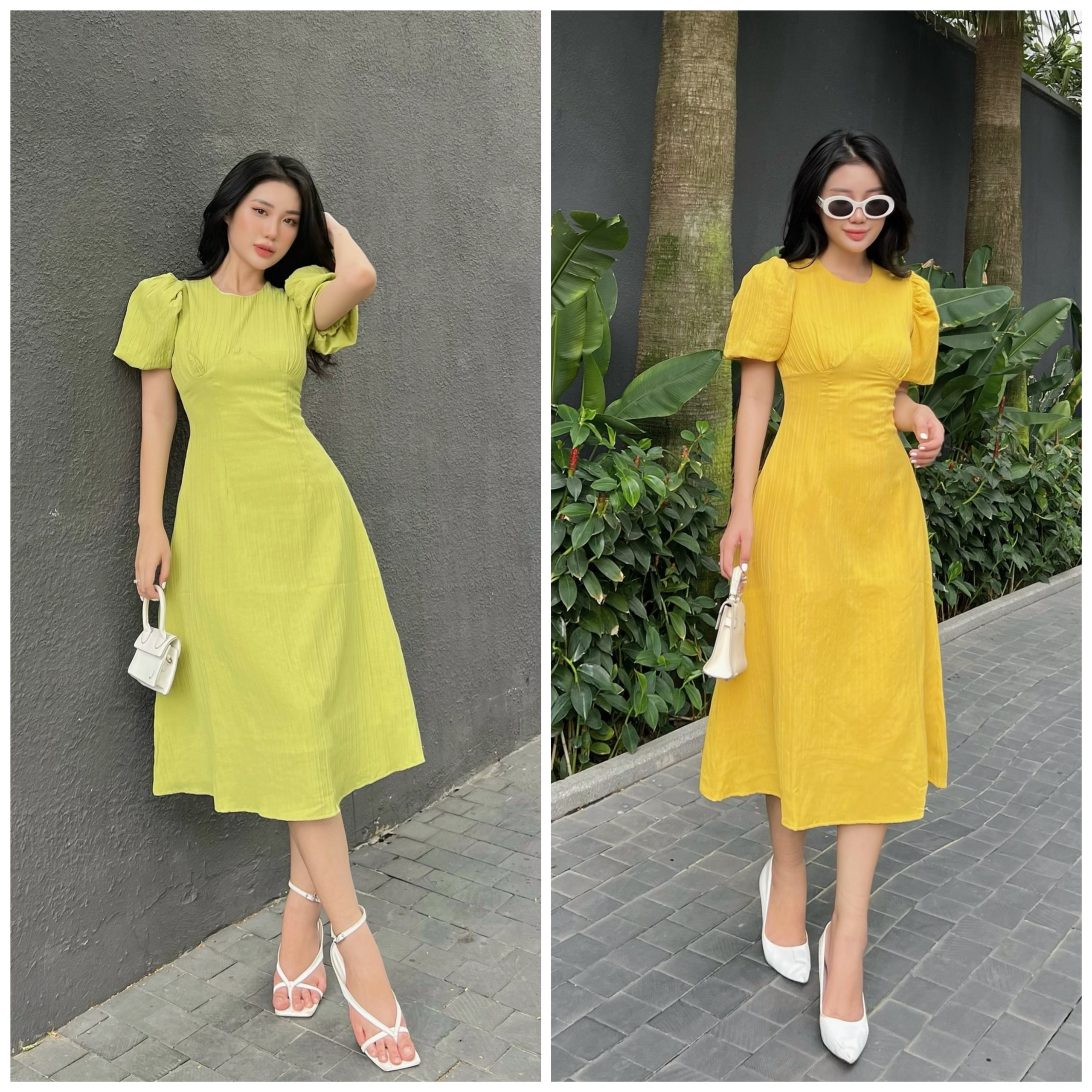 Váy hoa nhí FORYOU đầm tay bồng cổ vuông dáng dài  VN0091  MixASale
