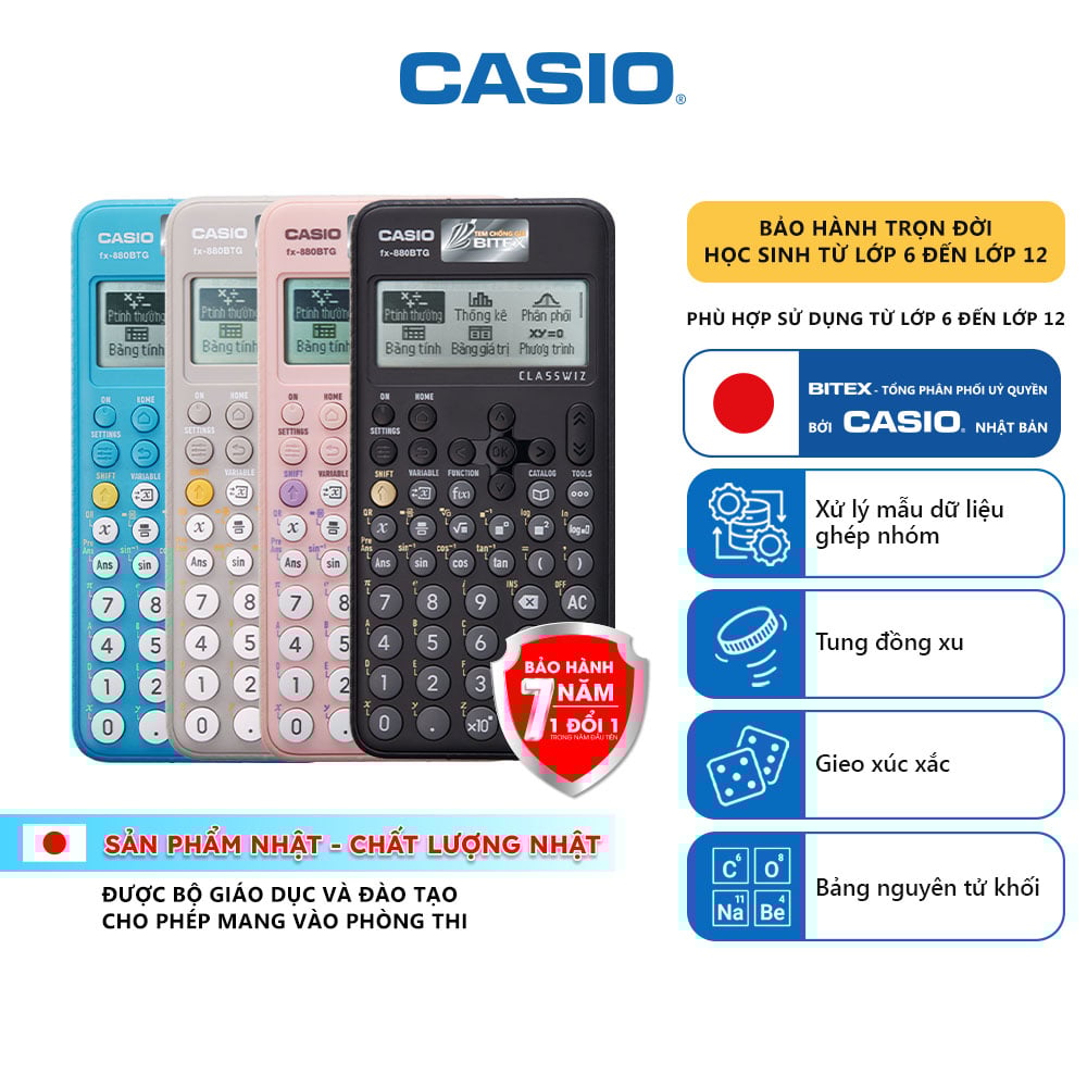 Máy Tính CASIO FX-880BTG - Màu Xanh Biển