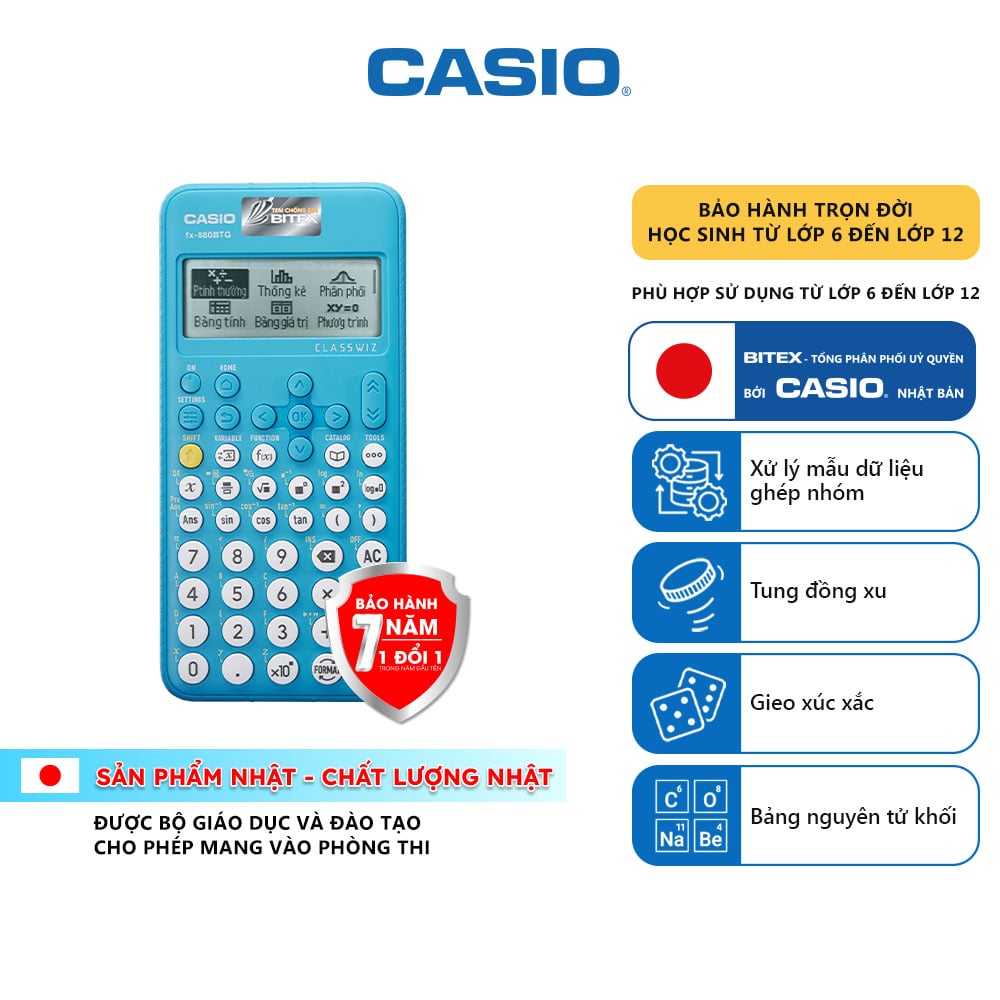 Máy Tính CASIO FX-880BTG - Màu Xanh Biển