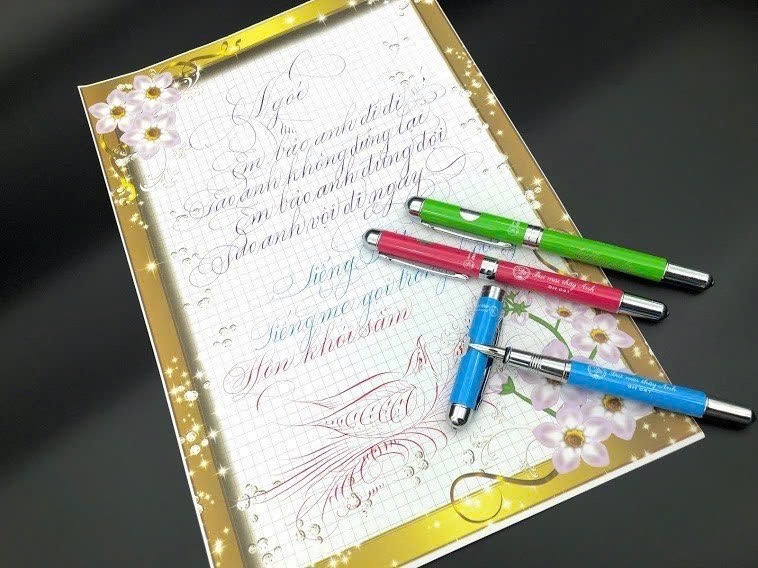 Bút mài thầy Ánh SH 041 Calligraphy Gold