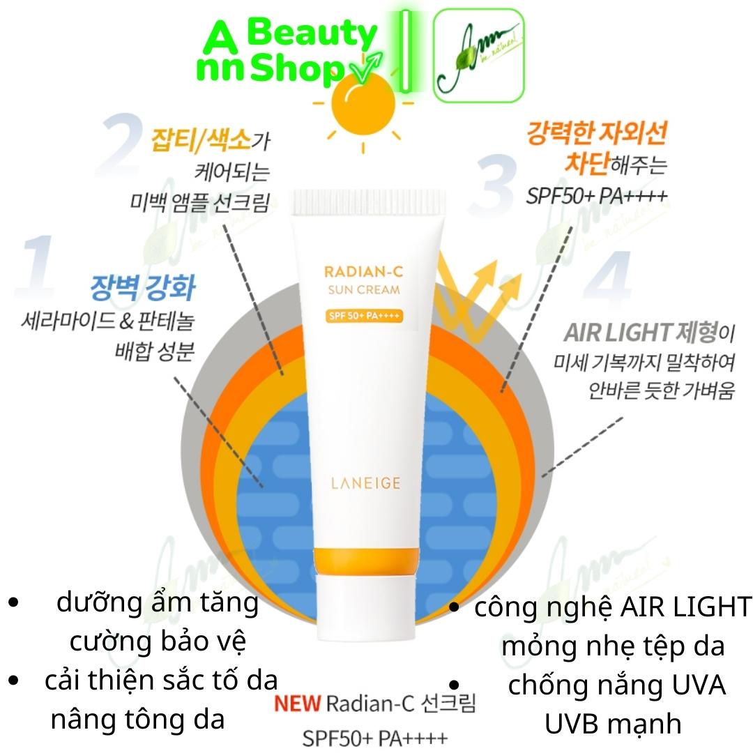Kem chống nắng LANEIGE Radian-C SPF50+ PA++++ | Ann Beauty Shop Kem Chống Nắng Laneige Radian-C Spf50+ Pa++++ | Ann Beauty Shop
