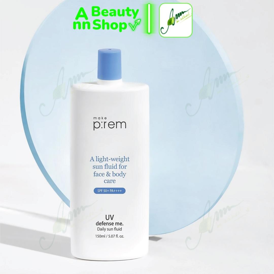 Kem Chống Nắng Dạng Lai Make P:rem UV defense me. Daily sun fluid 150ml (bản mới upgrade) | Ann Beauty Shop Kem Chống Nắng Dạng Lai Make P:Rem Uv Defense Me. Daily Sun Fluid 150Ml (Bản Mới Upgrade) | Ann Beauty Shop