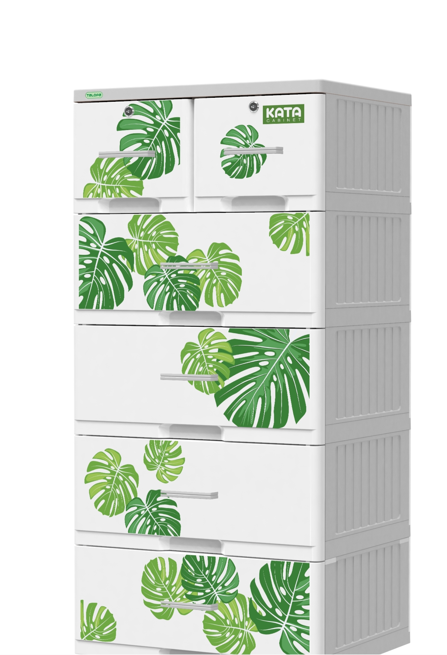 Tủ nhựa Kata 5 tầng trắng lá xanh TALOPA NHUADUYTANSALE.COM