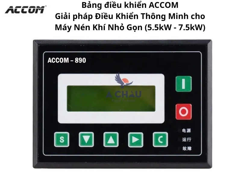Bảng điều khiển ACCOM: Giải pháp điều khiển cho máy nén khí cỡ nhỏ (5.5kw - 7.5kw) - ACCOM-890.
